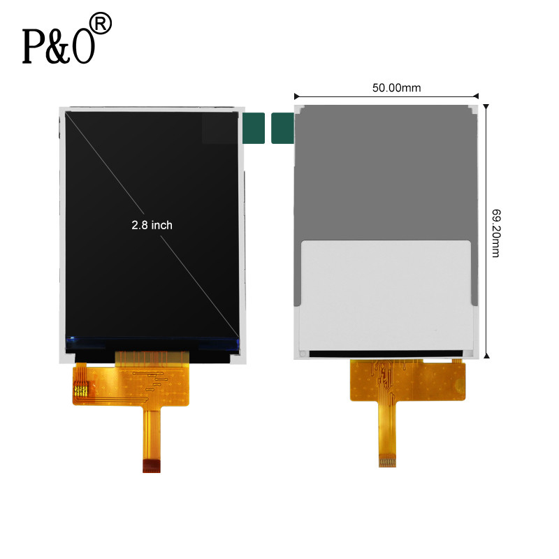 شاشة LCD تعمل باللمس 40 دبوس 240x320 ، MCU FPC 2.8 بوصة TFT LCD تعمل باللمس