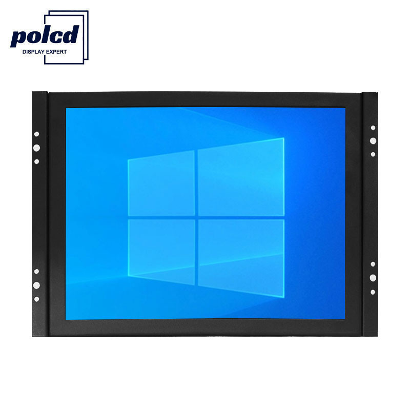 Polcd تخصيص 8 بوصة IPS لوحة معدنية حالة شاشة LCD الصناعية فتح الإطار