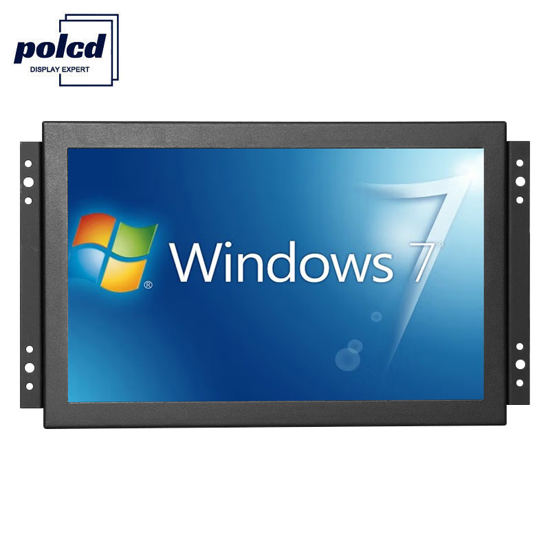 Polcd الصناعية 10 بوصة شاشة تعمل باللمس بالسعة VGA شاشة عرض LCD للكمبيوتر بإطار مفتوح