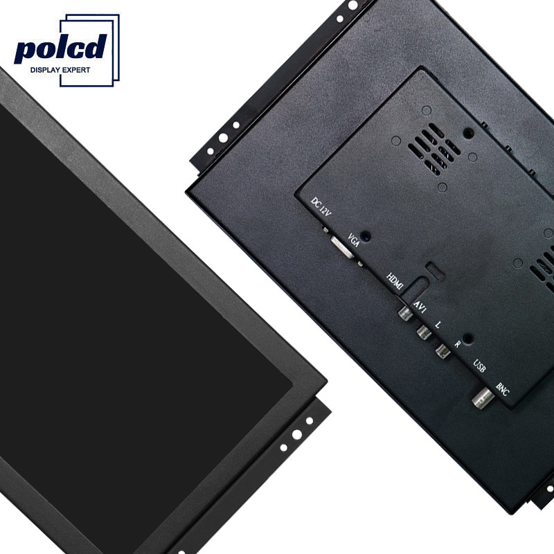 Polcd الصناعية 10 بوصة شاشة تعمل باللمس بالسعة VGA شاشة عرض LCD للكمبيوتر بإطار مفتوح