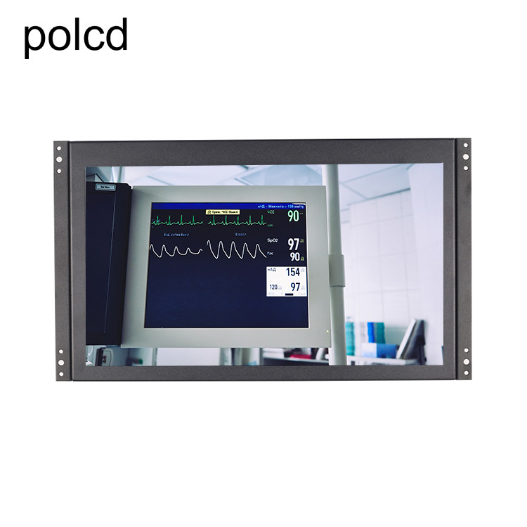 Polcd 14 بوصة Full HD 1920x1080 معدن حالة شاشة LCD صناعية بإطار مفتوح