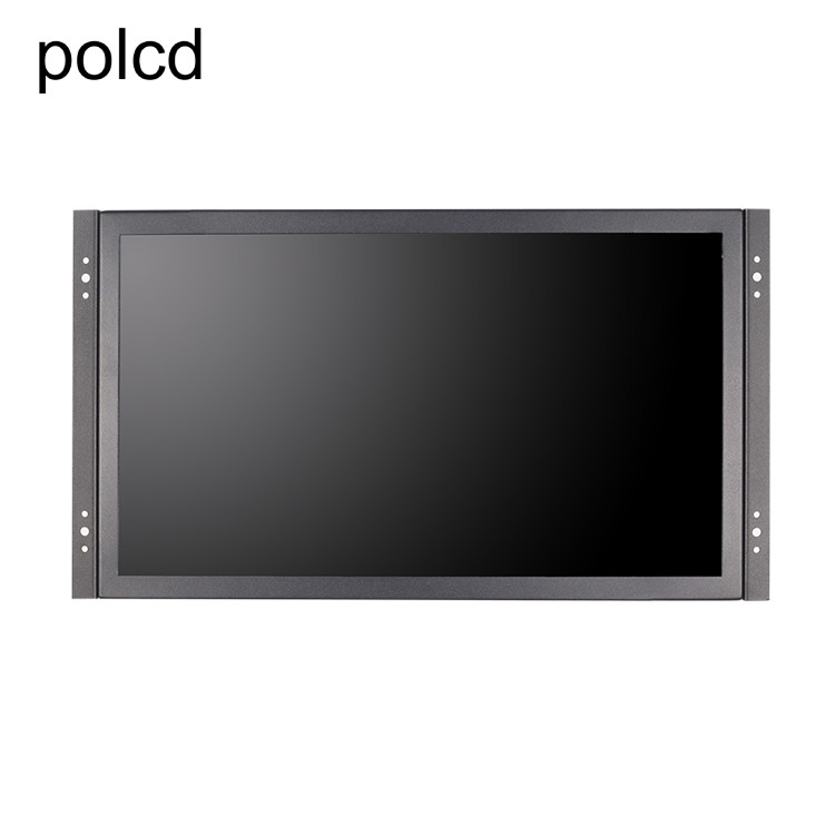 شاشة LCD معدنية مثبتة على الحائط من Polcd مقاس 15.6 بوصة ، منفذ IPS HDMI VGA الصناعي