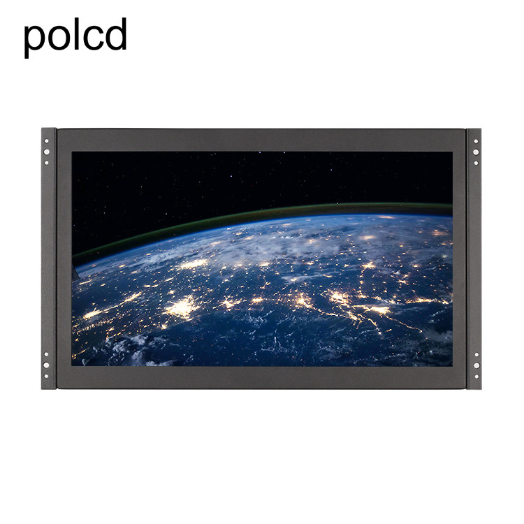 شاشة LCD معدنية مثبتة على الحائط من Polcd مقاس 15.6 بوصة ، منفذ IPS HDMI VGA الصناعي