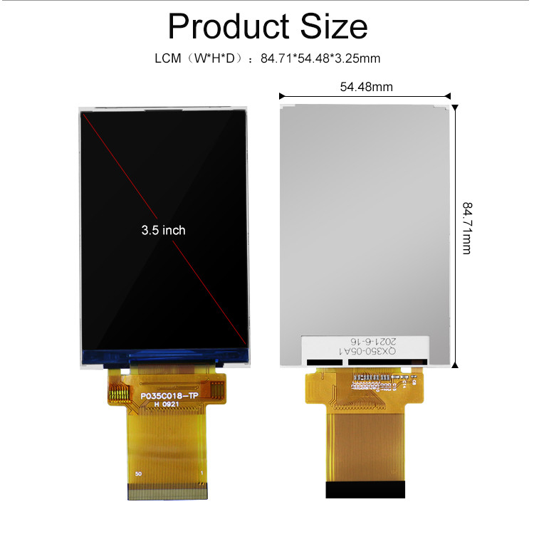 3.5 بوصة LCD لوحة وحدة 320x480 RGB SPI واجهة ملونة كاملة Tft Lcm العرض Polcd