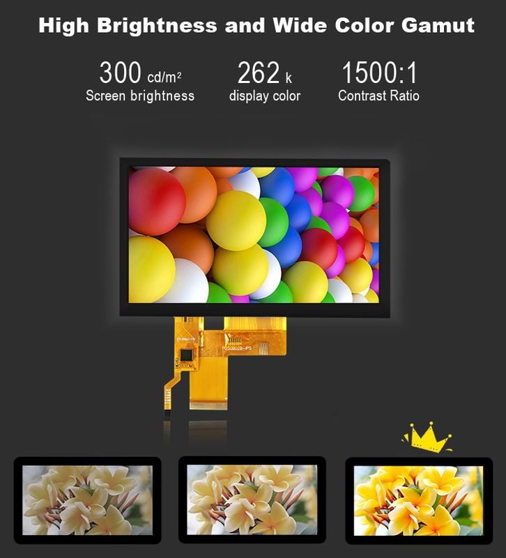 5 بوصة Ips Tft شاشة LCD شاشة ناقلة 24 بت واجهة RGB 800 * 480 عرض