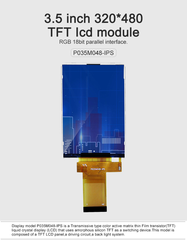 320x480 3.5 بوصة Tft شاشة LCD 18 بت متوازية واجهة Rgb حجم صغير