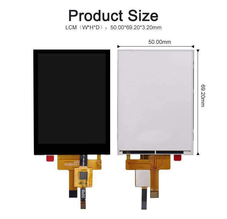 2.8 بوصة RGB Tft LCD Module 240x320 4 سلك مقاوم لمسة أو شاشة لمسة سعة