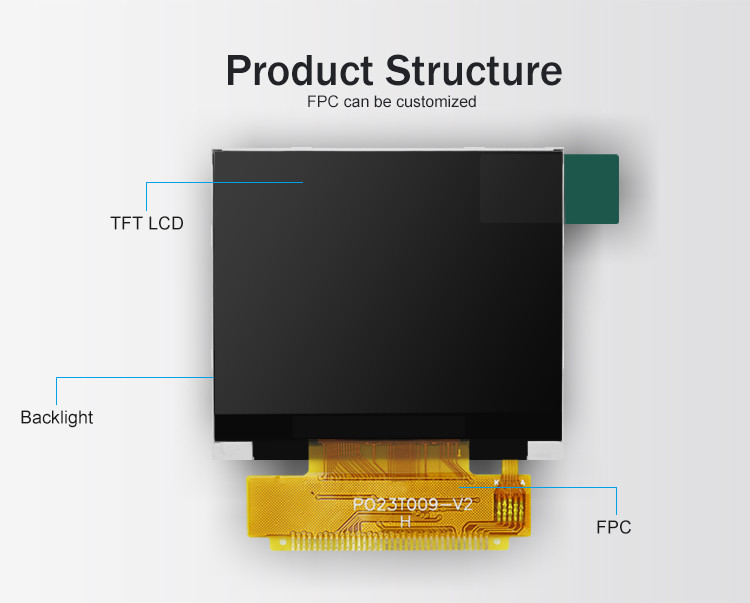Polcd 2.31 بوصة 320x240 دقة 8080 واجهة MCU ILI9342C وحدة عرض LCD ملونة