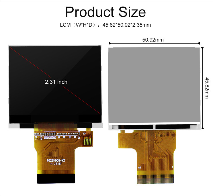 اللون 262K 2.31 بوصة الشاشة المربعة 300 نيت 320x240 tft شاشة LCD