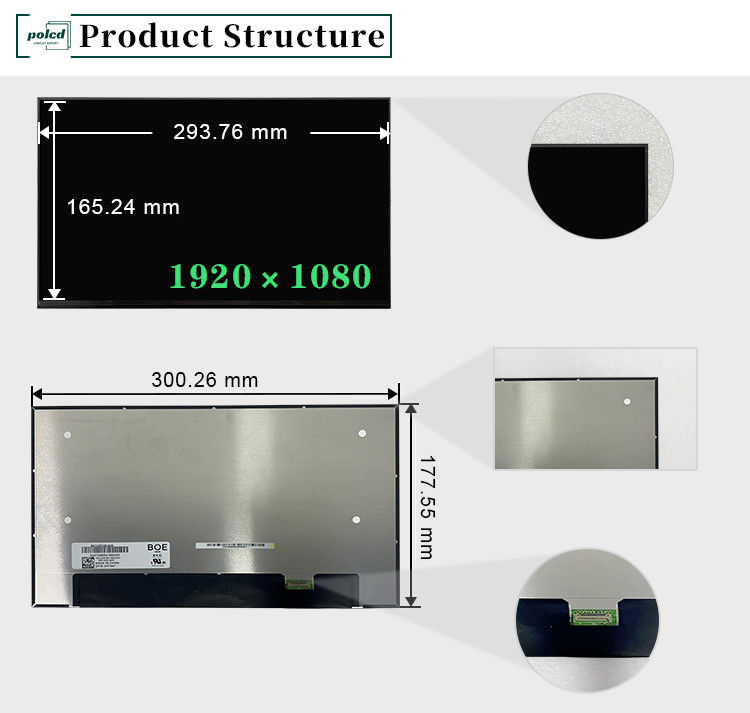 13.3 بوصة NV133FHM-N49 لوحة شاشة الكمبيوتر المحمول LCD 60Hz 1920x1080 FHD IPS TFT Module Display للكمبيوتر المحمول