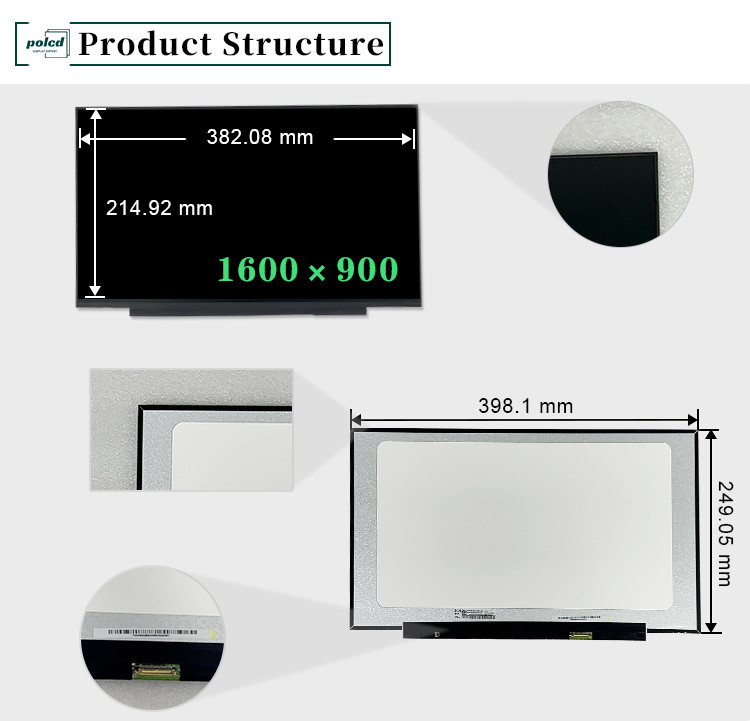 17.3 بوصة أصلية NT173WDM-N23 1600x900 ناقل eDP 60Hz 30 دبوس بديل لوحة عرض LCD للحاسوب المحمول