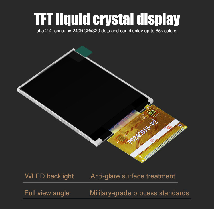 وحدة Polcd ILI9341V TFT LCD 2.4 بوصة Tft Spi 240x320 8080 MCU 8 بت