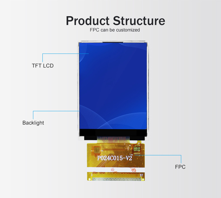 وحدة Polcd ILI9341V TFT LCD 2.4 بوصة Tft Spi 240x320 8080 MCU 8 بت