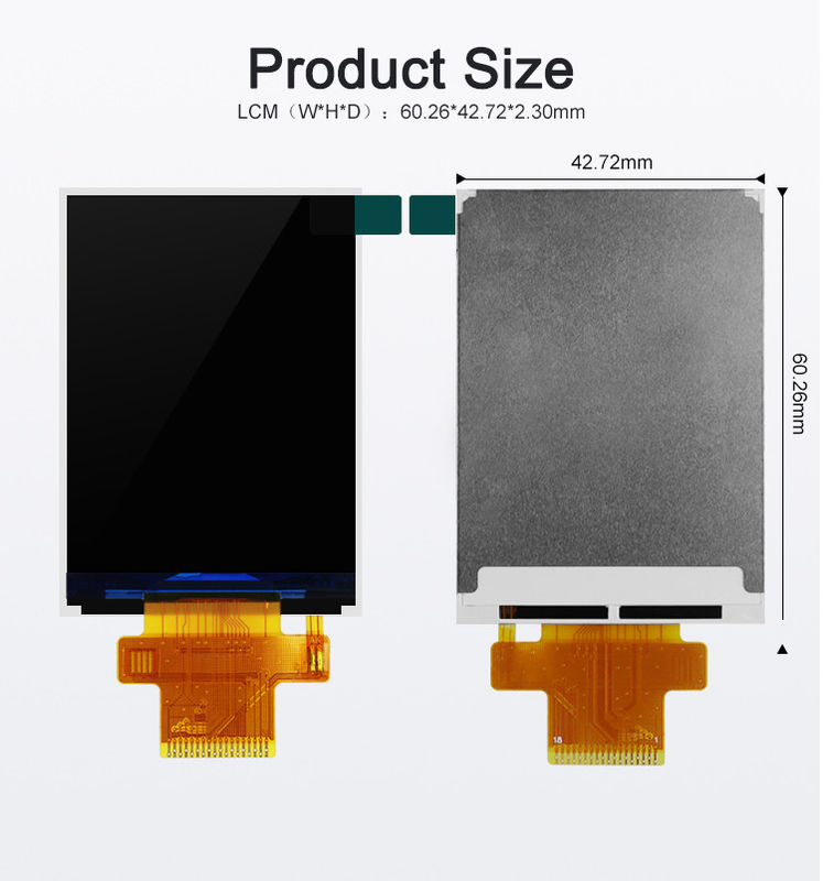 شاشة Polcd ST7789V2 TFT ملونة 2.4 بوصة، وحدة LCD TFT 262K، شاشة LCD TFT 48.96 مم