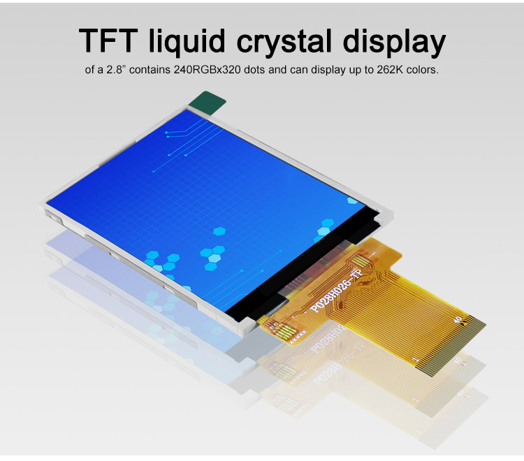 شاشة TFT عالية السطوع من Polcd ILI9341V 16 بت 2.8 بوصة شاشة Raspberry Pi