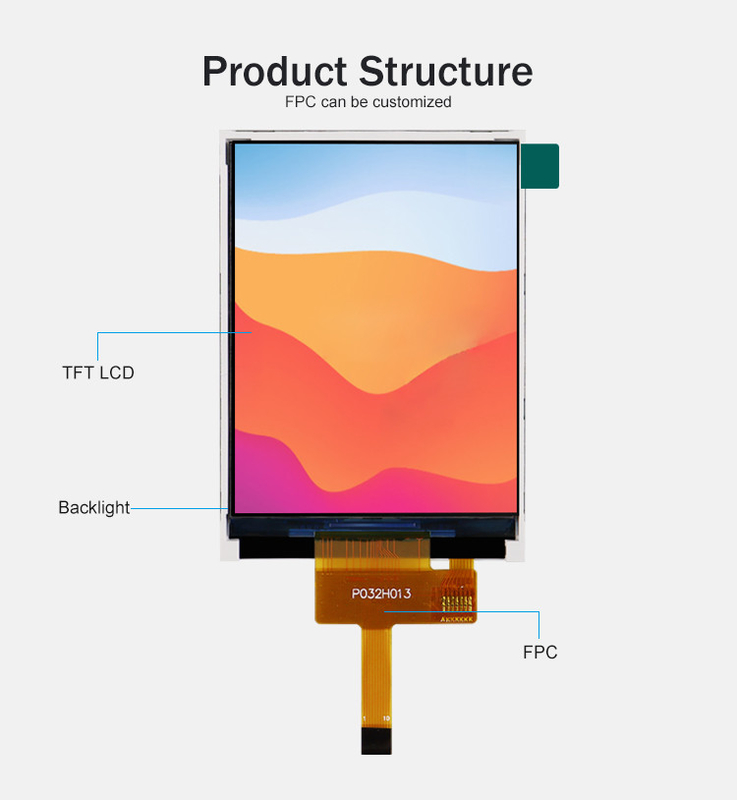 Polcd ST7789V 3.2 بوصة Tft Lcd اللون 262K شاشة TFT LCD 48.6mm 12 0'CLOCK