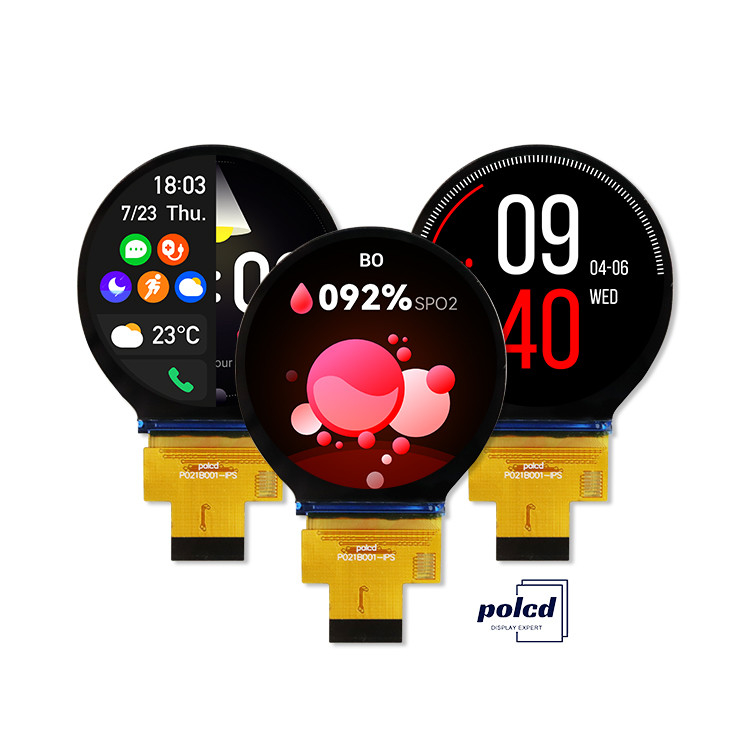 Polcd 2.1 بوصة IPS شاشة LCD مستديرة صغيرة 480 * 480 واجهة Mipi ST7701S الدائرة الدائرية TFT موديل العرض