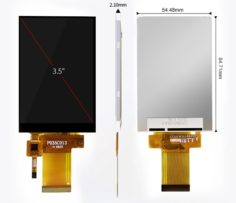 Polcd 3.5 بوصة TFT بدقة عالية 320 * 480 MCU SPI واجهة موازية شاشة لمسة سعة لوحة LCD