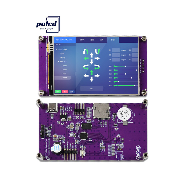 Polcd 3.5 بوصة منفذ سلسلة تعليمات شاشة قيادة شاشة LCD وحدات TFT شاشة HMI لمسة