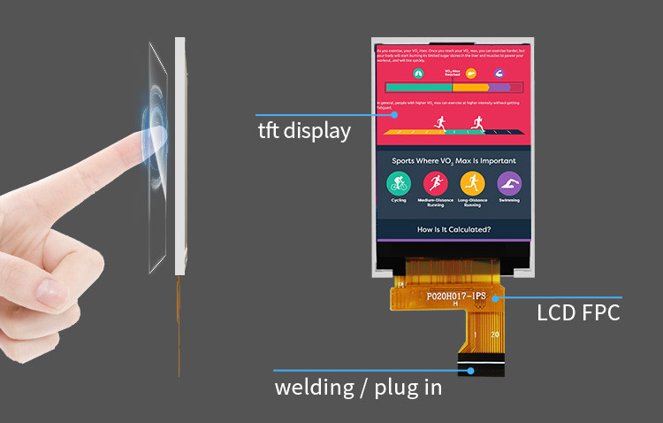 Polcd 262K 2.4 مم 2 بوصة شاشة LCD ST7789V IPS TFT LCD عرض 240X320