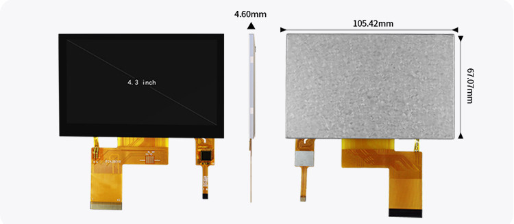 شاشة Polcd ST7262E43 4.3 بوصة Tft LCD 280 Nit LCD تعمل باللمس 800X480
