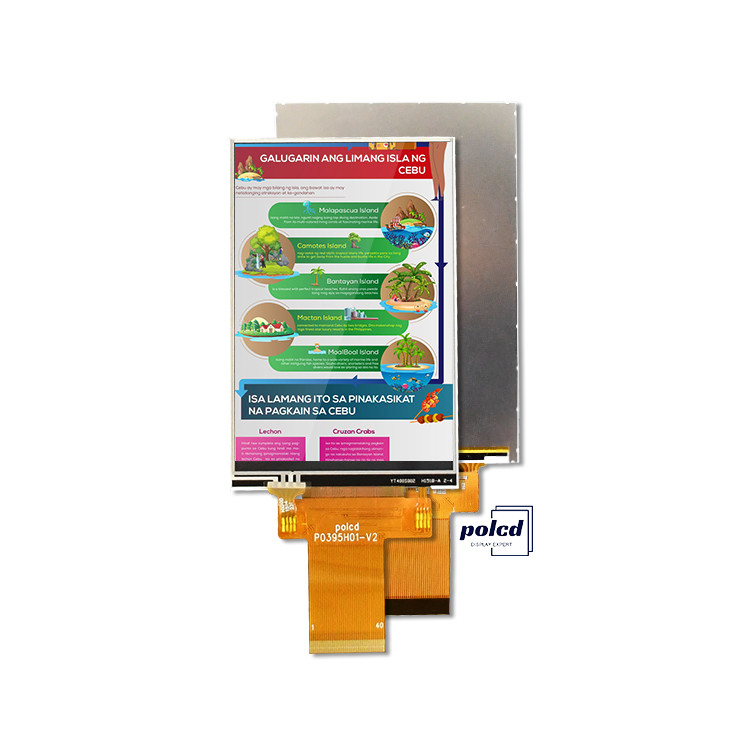 Polcd Custom 3.95 بوصة 320x480 Ips Tft واجهة LCD RGB وحدة عرض بلورية سائلة مع اللمس