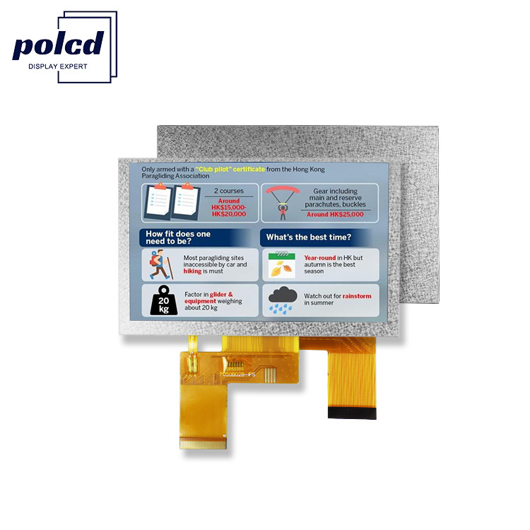 Polcd 5 بوصة شاشة TFT 800x480 RGB واجهة 24 بت IPS زاوية عرض كاملة وحدة LCD عالية التباين