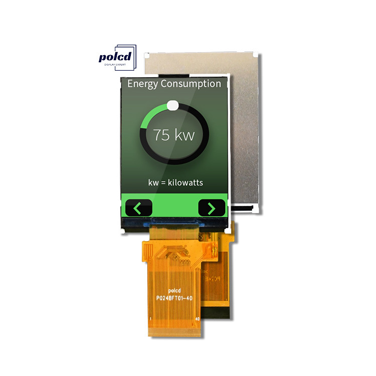 Polcd شاشة LCD ملونة كاملة عاكسة 2.4 بوصة TFT SPI MCU 20 دبوس Qvga 240x320 TFT