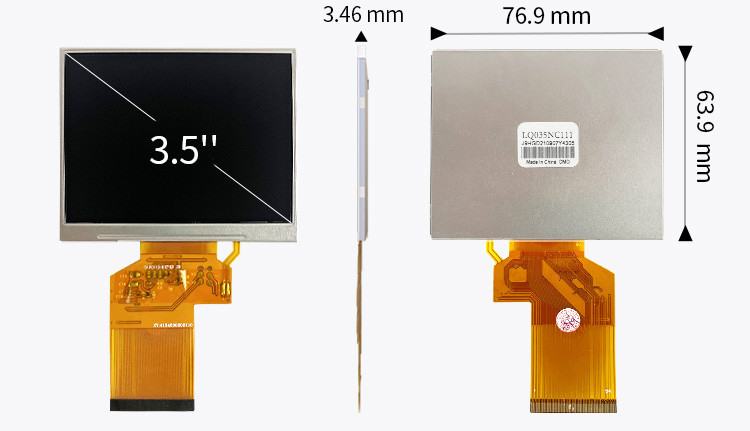 Polcd 3.45 بوصة 3.5 بوصة 320x240 شاشة مربعة LQ035NC111 Spi Rgb 54 دبوس TFT موديل العرض