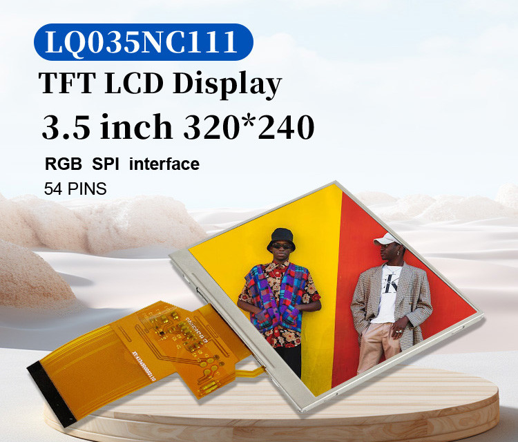 Polcd 3.45 بوصة 3.5 بوصة 320x240 شاشة مربعة LQ035NC111 Spi Rgb 54 دبوس TFT موديل العرض
