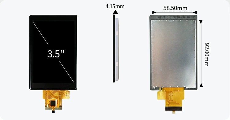 Polcd عرض LCD مخصص 3.5 بوصة 320x480 40pin IPS زاوية 500nit ST7796U شاشة لمسة سعة