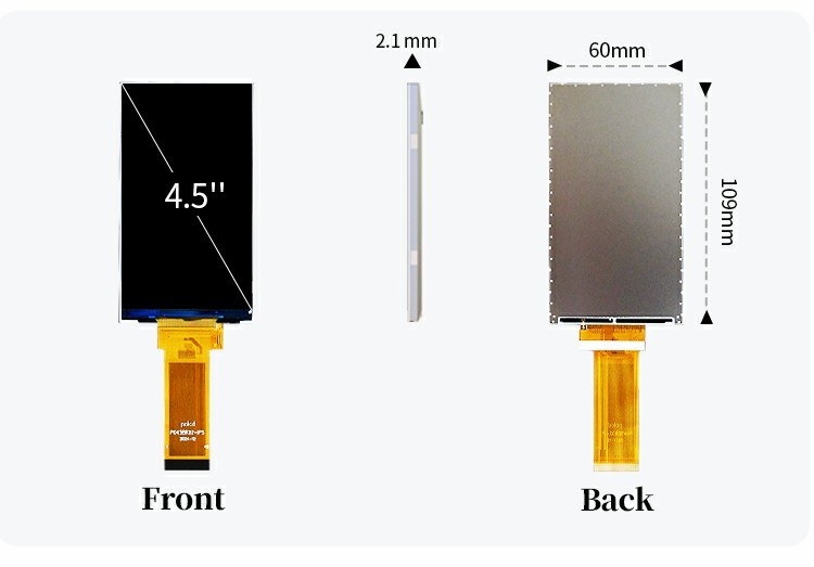 Polcd 4.5 بوصة TFT LCD Module 480 * 854 دقة 300 نيت RGB 24 بت واجهة 4.5 