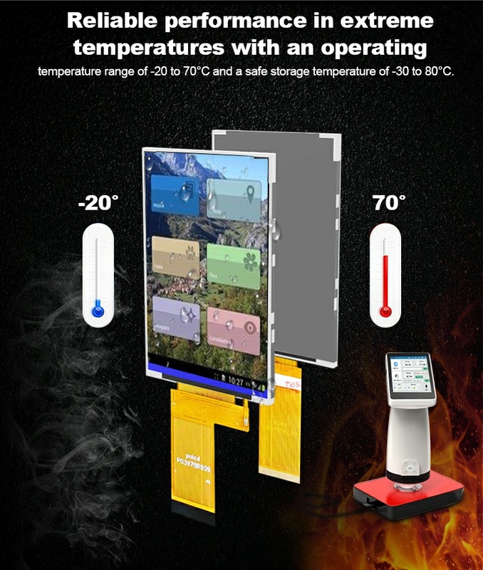 Polcd 3.97 بوصة 4 بوصة 480 * 800 300nit 40pin واجهة RGB جميع منتقلة ST7701S Tft وحدات العرض LCD