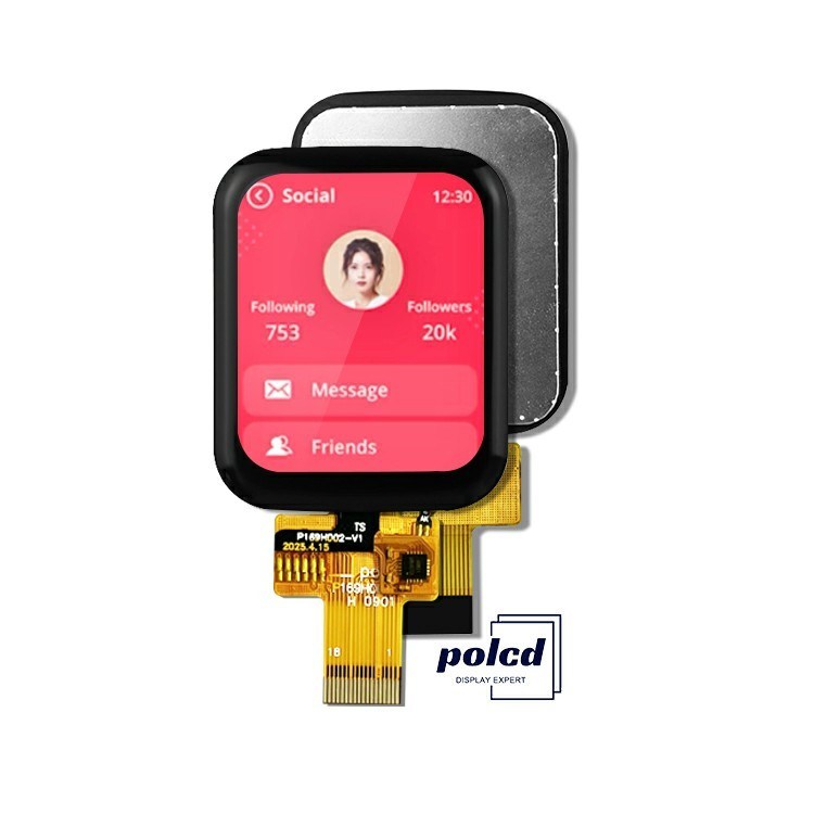 Polcd 1.69 بوصة TFT شاشة لمس سعة 240x280 عادةً ما تكون سوداء وحدة IPS LCD