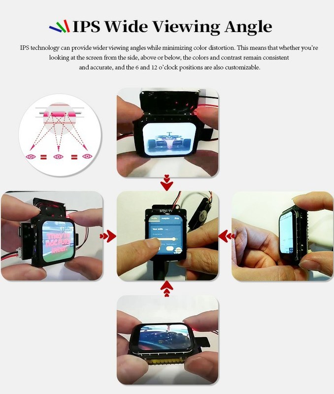 Polcd 1.69 بوصة 240x280 لوحة لمسة سعة كاملة زاوية الرؤية وحدة LCD للساعة الذكية