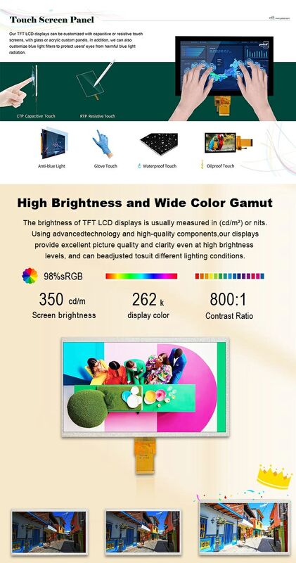دقة Polcd 1024X600 10.1 بوصة Lcd Display EK79001 Tft Display Module 750 Nit