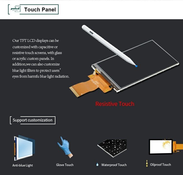 Polcd 3.95 بوصة 320*480 شاشة LCD RGB واجهة ILI9488 40pin TFT وحدة LCD ناقلة
