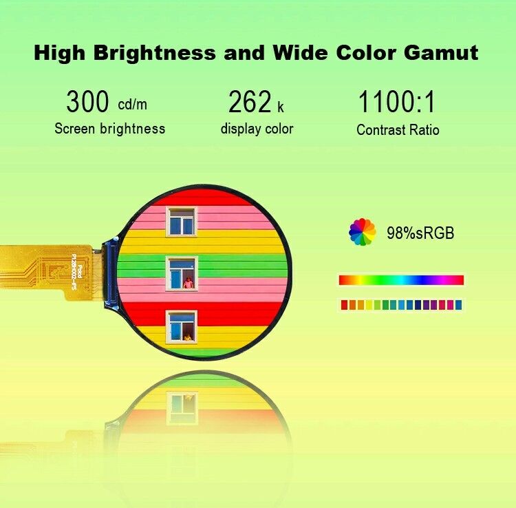 Polcd 1.28 بوصة IPS شاشة LCD دائرية 240xRGBx240 دقة وحدة TFT LCD مخصصة للساعات الذكية