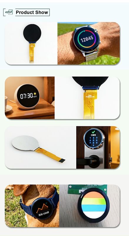 Polcd 1.28 بوصة IPS شاشة LCD دائرية 240xRGBx240 دقة وحدة TFT LCD مخصصة للساعات الذكية