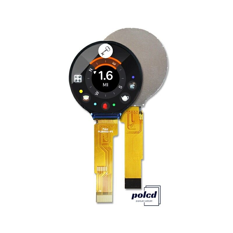 Polcd 1.28 بوصة IPS شاشة LCD دائرية 240xRGBx240 دقة وحدة TFT LCD مخصصة للساعات الذكية