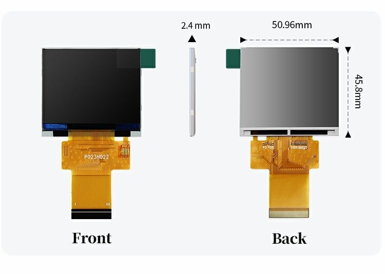 2.31 بوصة 320x240 شاشة LCD عرض RGB 18 بت واجهة 35.06mm شاشة مربعة IPS