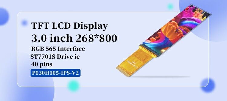 Polcd IPS 268x800 ST7701S ضوء عالي 700 نيتس 3.0 بوصة شاشة TFT LCD شاشة LCD