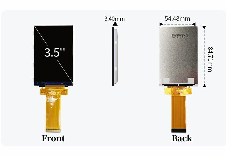 Polcd 3.5 بوصة QVGA شاشة LCD مع 320x480 دقة MCU SPI واجهة اللمس لوحة 3.5 