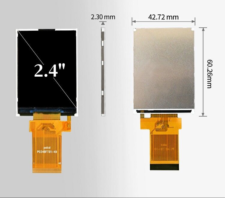 Polcd 2.4 بوصة LCM Module Transflective SPI MCU لحام 20pin دقة 240x320 شاشة LCD TFT
