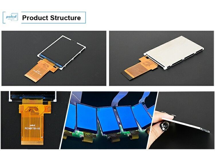 Polcd شاشة LCD ملونة كاملة عاكسة 2.4 بوصة TFT SPI MCU 20 دبوس Qvga 240x320 TFT