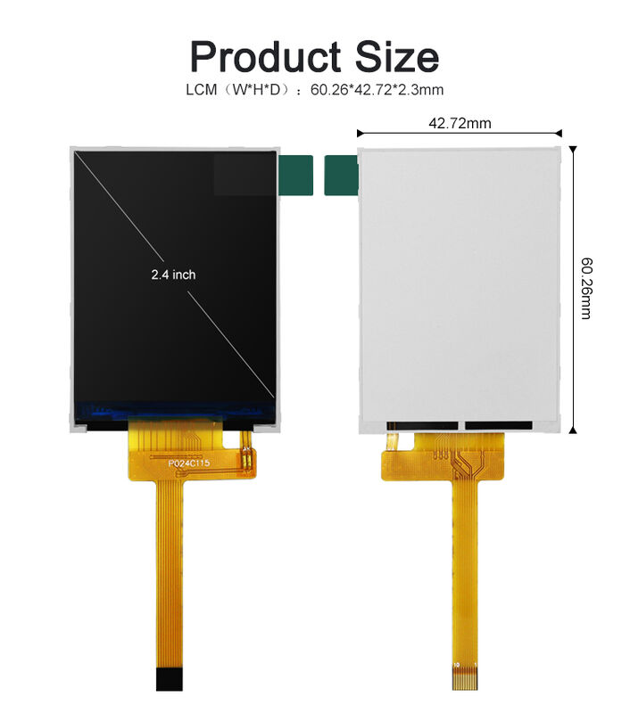 Polcd 260 Nit HD TFT العرض 240X320 4 سلك واجهة SPI 2.4 بوصة Tft LCD