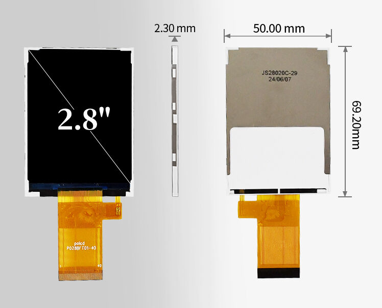 شاشة LCD شفافة وعاكسة مقاس 2.8 بوصة 240*320 ST7789T3 واجهة Mcu Spi وحدة عرض LCD TFT IPS مقاس 2.8 بوصة