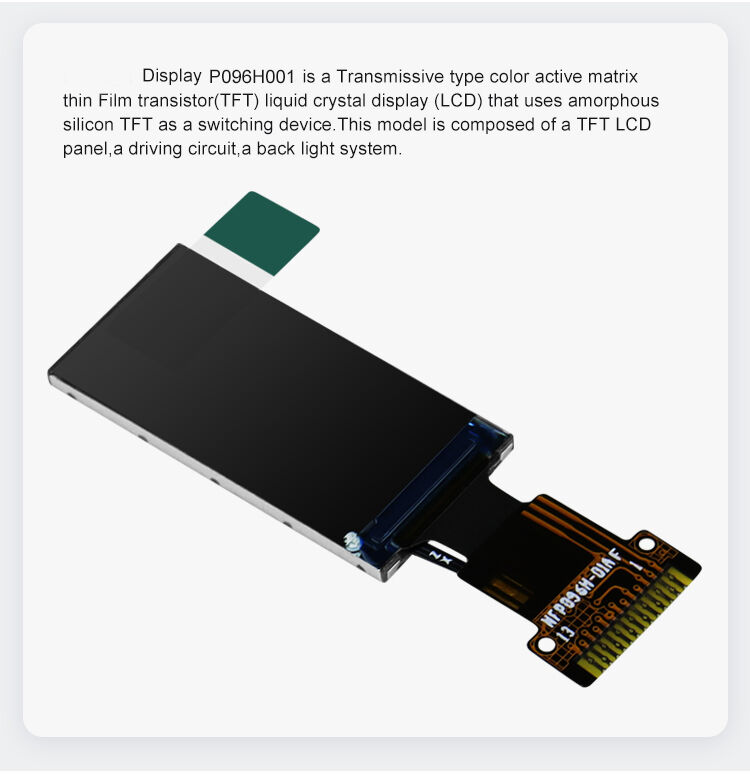 Polcd 0.96 بوصة مزود LCD 80 * 160 واجهة SPI مع زاوية مشاهدة IPS وحدة عرض FPC TFT مخصصة