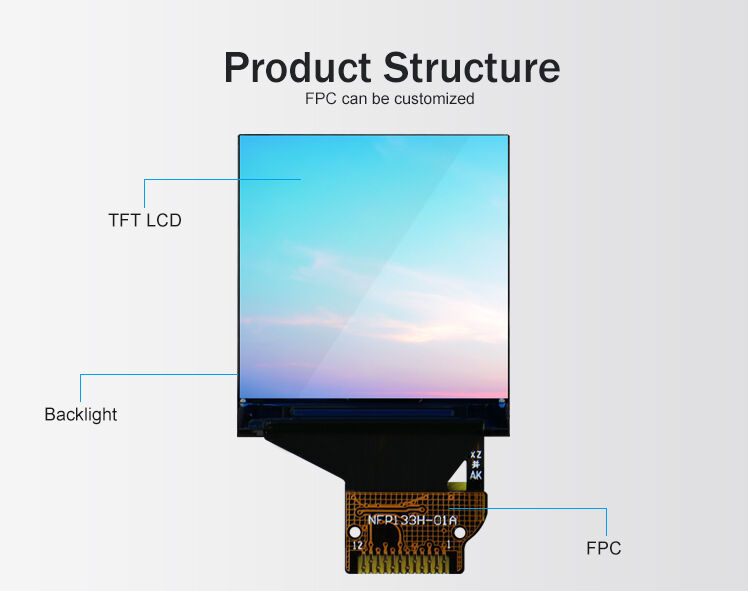 Polcd 1.3 بوصة شاشة LCD مربعة عالية الدقة للشاشة القابلة للارتداء 240x240 SPI ST7789V IPS Tft Lcd