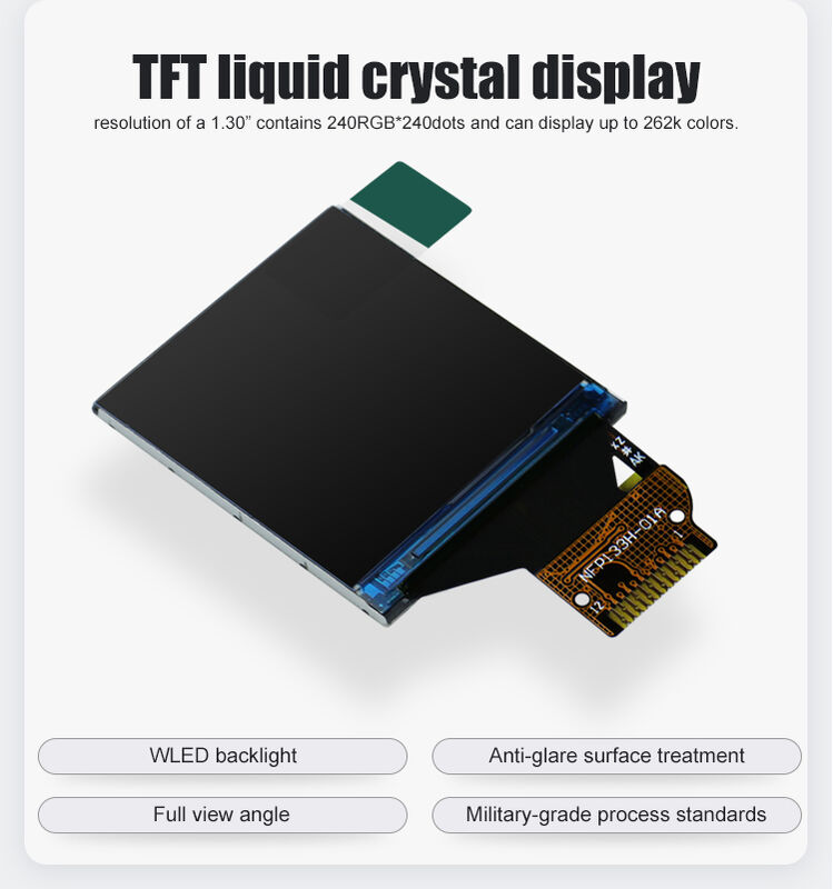 Polcd مربع LCD المصنع حجم صغير 240*240 SPI واجهة IPS TFT 1.3 بوصة لوحة عرض LCD